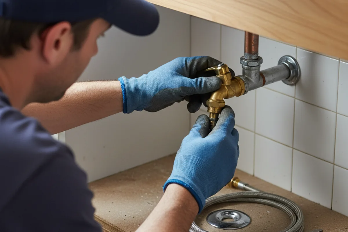 Shutoff valve and fitting work during Emergency Plumbing in Indianola